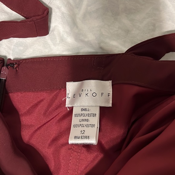 Bill Levkoff Burgundy Formal Chiffon Gown - Picture 5 of 5